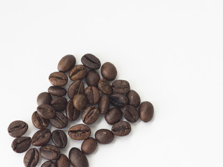 coffee beans on white isolated background