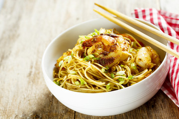 Fried noodles with shrimps