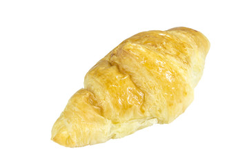 Single Butter Croissant isolated on white - clipping path includ