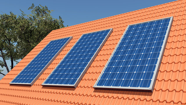 Solarmodule auf einem Dach