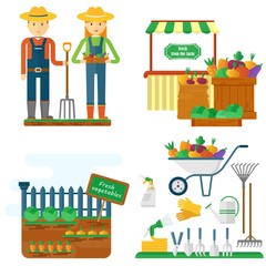 farmer with garden equipment