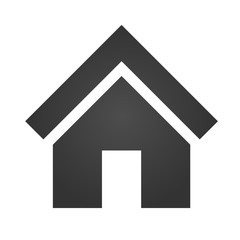 Shape of the one-storeyed house. Flat logo of house. Home vector picture.
