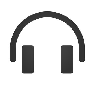 Headphones icon. Headphones logo. Flat icon of the headphones. Vector illustration