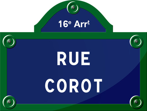 Panneau - Rue Corot 75016 Paris - France - 16ème arrondissement