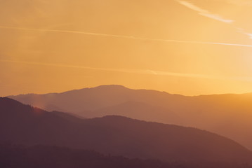 Beautiful silouethe mountain landscape