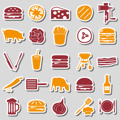 hamburger theme modern simple icons color stickers eps10