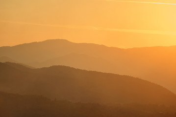 Beautiful silouethe mountain landscape