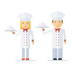 profession chef cooking man woman
