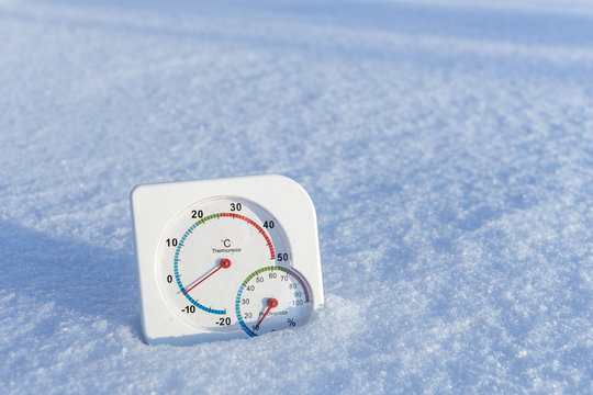temperature and humidity meter in snow weather