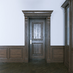 Luxurious classic wooden interior door.