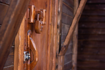 padlock on the wooden door
