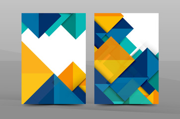 Colorful geometric A4 business print template