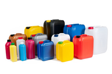 Plastic canisters for machine oil