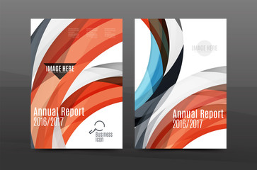 Colorful swirl design annual report cover template