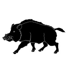 boar silhouette black vector illustration