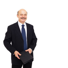 Satisfied businessman ready for the performance or presentation