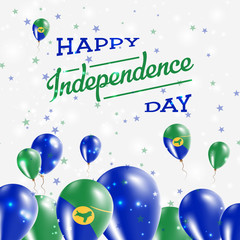 Christmas Island Independence Day Patriotic Design. Balloons in National Colors of the Country. Happy Independence Day Vector Greeting Card.