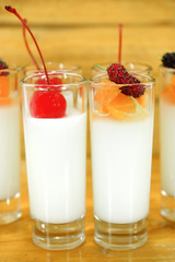 Jelly Pudding and Fruit cocktail.