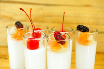 Jelly Pudding and Fruit cocktail.