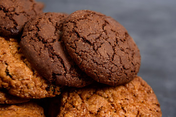 Sweet  cookies on wooden table