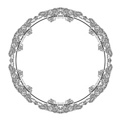 Decorative vintage isolated floral pattern. Branch and leaves.