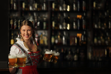Oktoberfest woman with beer