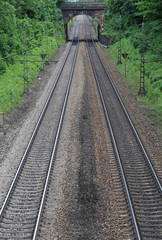 Fototapeta na wymiar Bahnstrecke in die Ferne