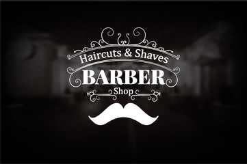 Fototapety  Logo sklepu fryzjerskiego w stylu vintage
