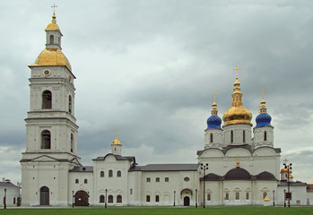 Fototapeta na wymiar white-stone kremlin in Tobolsk, Russia