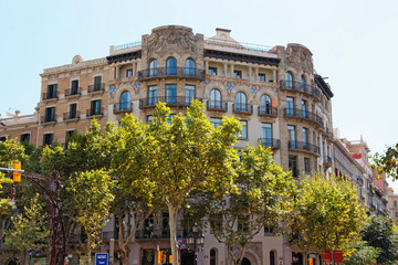 Fototapeta premium Decor of Building on Passeig de Gracia 33 in Barcelona