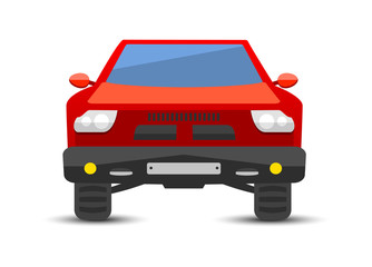 Car pickup truck vehicle transport type design sign technology style vector. Generic pickup truck car design flat vector illustration isolated on white. Transport pickup truck object