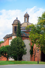 Fototapeta na wymiar Old church in Spanish park in Park Citadel in Barcelona