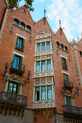 Fototapeta na wymiar Windows of Casa Terrades in Avinguda Diagonal of Barcelona