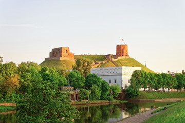 Upper Castle and waterfront at the Neris River