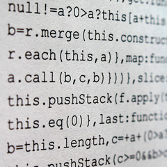 Obraz premium Software developer programming code. Abstract script source code.