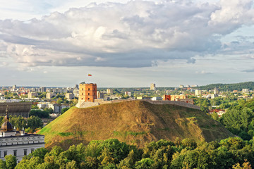 Fototapeta na wymiar Gediminas Tower on the hill in Vilnius in Lithuania