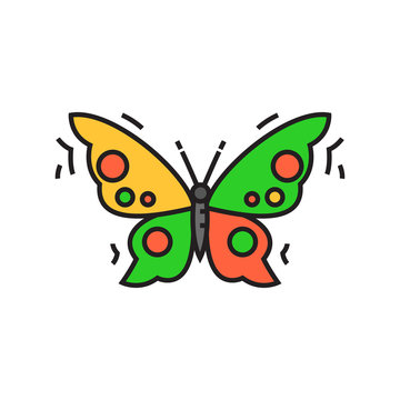 recommend clip art: Butterfly line icon