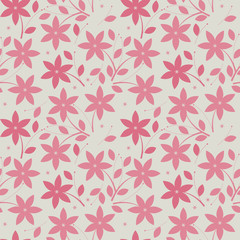 Seamless pattern with pink flowers