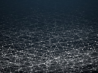 Futuristic shape. Dark abstract background