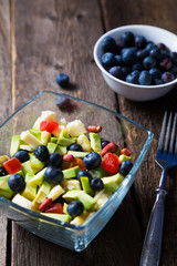 Fresh avocado salad with blueberries