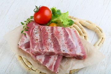 Raw pork ribs