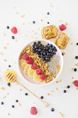 food image. sweet healthy muesli and chia dessert