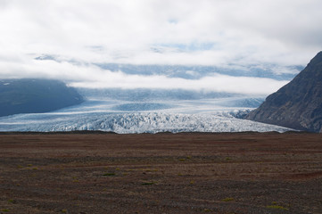 Islanda: vista del fronte del ghiacciaio Vatnajokull il 20 agosto 2012. Il Vatnajokull, noto anche...