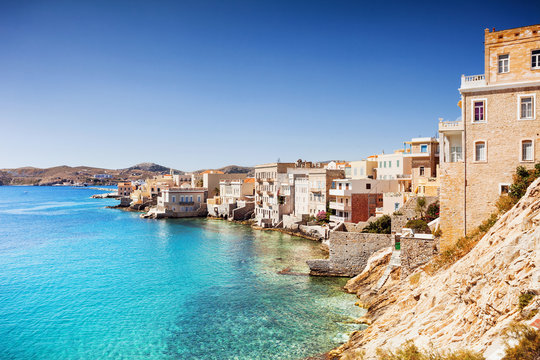 Greek town Ermoupoli, Syros island, Cyclades, Greece