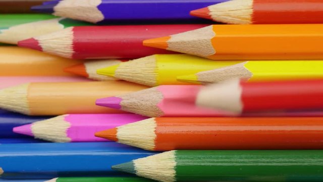 Colored pencils. Close up.
