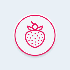 strawberry line icon on round shape