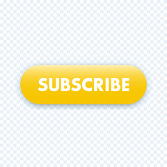 subscribe button for web page, yellow, vector illustration