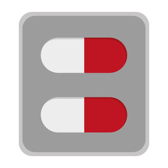 simple flat design medicine capsule pack icon vector illustration