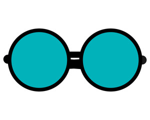 simple flat design round frame glasses icon vector illustration