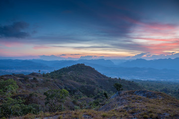 Fototapeta premium landscape with mountains sunset